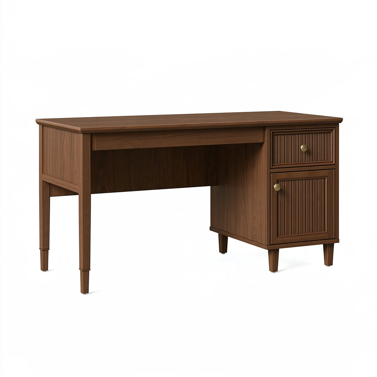 Scrivania 120 x 60 x 75 cm in legno marrone noce - due cassetti stile classico