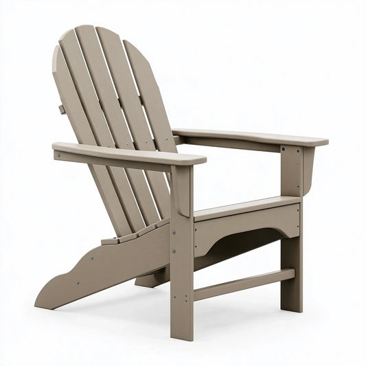 Sedia da giardino Adirondack 80 x 90 x 95 cm in legno beige con schienale inclinato
