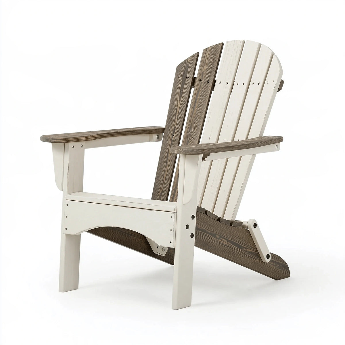 Sedia da giardino 83 x 75 x 95 cm in legno bianco/marrone stile Adirondack con braccioli