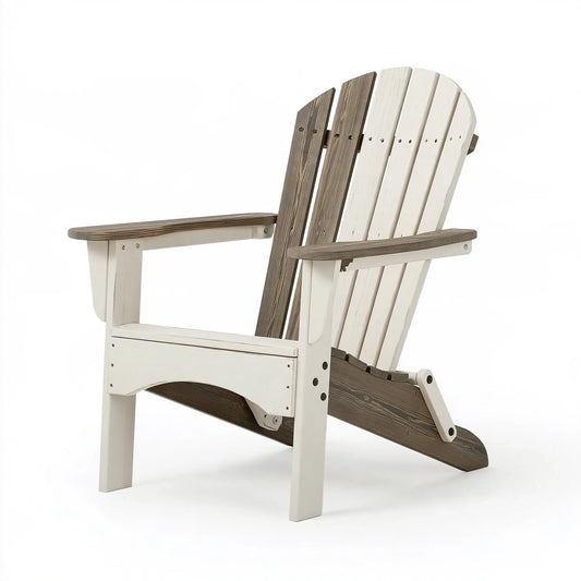 Sedia da giardino 83 x 75 x 95 cm in legno bianco/marrone stile Adirondack con braccioli