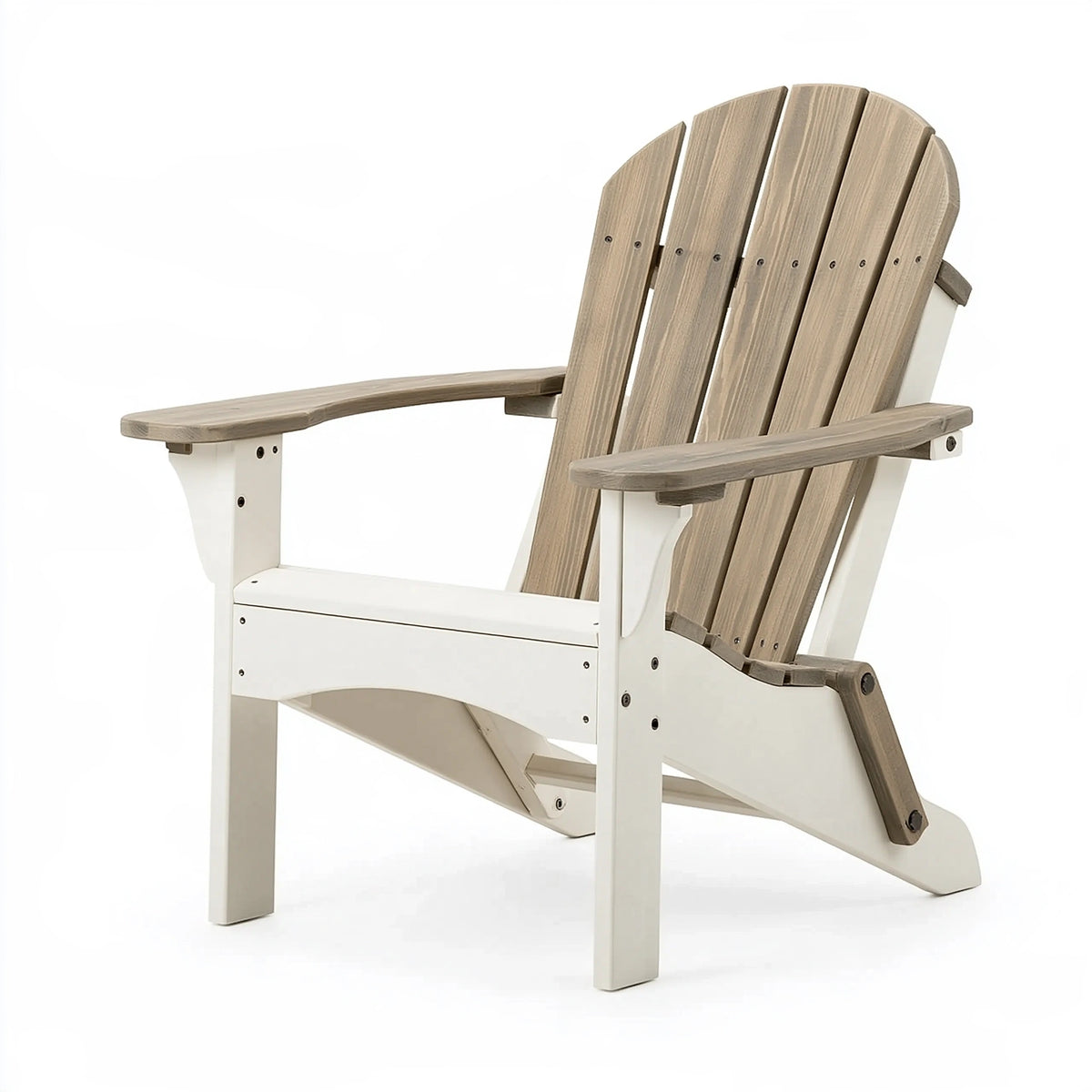 Sedia da giardino Adirondack 79 x 92 x 100 cm in legno grigio e bianco con braccioli