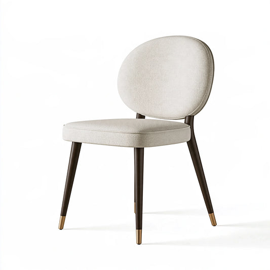 Sedia imbottita 55 x 58 x 82 cm in tessuto beige con gambe in legno stile moderno