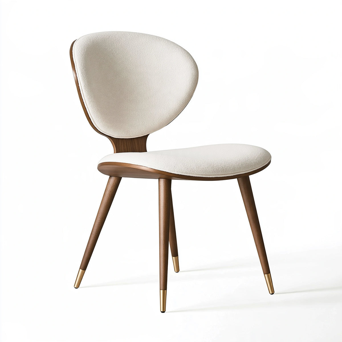 Sedia da pranzo 50 x 55 x 83 cm in tessuto avorio e legno - stile moderno