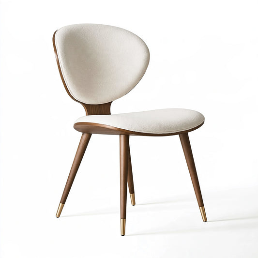 Sedia da pranzo 50 x 55 x 83 cm in tessuto avorio e legno - stile moderno